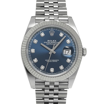 ロレックス デイトジャスト 41 126334G ブライトブルー/ダイヤモンド メンズ 時計 【新品】【wristwatch】