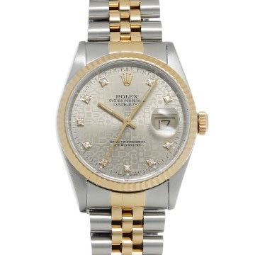 ロレックス デイトジャスト 36 16233 グレーコンピュータ/ダイヤモンド メンズ 時計 【中古】【wristwatch】
