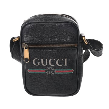 グッチ ショルダーバッグ ブラック 574803 レザー レディース バッグ 【中古】【bag】