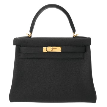 エルメス ケリー 28 内縫い ブラック トゴ レディース バッグ 【新品】【bag】