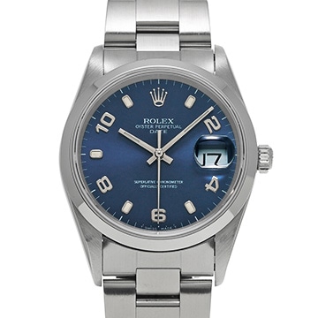 ロレックス オイスターパーペチュアル デイト 15200 ブルー メンズ 時計 【中古】【wristwatch】