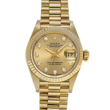 ロレックス デイトジャスト 69178G シャンパン/ダイヤモンド レディース 時計 【中古】【wristwatch】