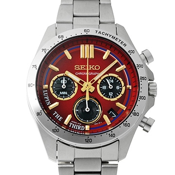 セイコー ルパン三世×セイコー オフィシャルウオッチ 8T63-02X0 ワインレッド メンズ 時計 【中古】【wristwatch】