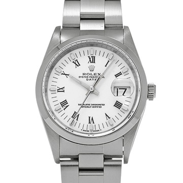 ロレックス オイスターパーペチュアル デイト 15200 ホワイト メンズ 時計 【中古】【wristwatch】