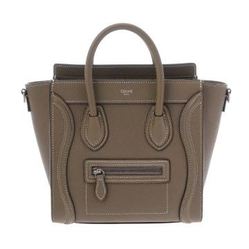 セリーヌ ラゲージ ナノ スリ 189243DRU.09SO ドラムカーフ レディース バッグ 【中古】【bag】