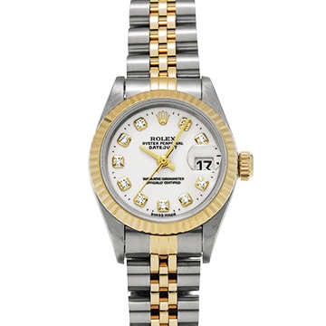 ロレックス デイトジャスト 69173G ホワイト/ダイヤモンド レディース 時計 【中古】【wristwatch】