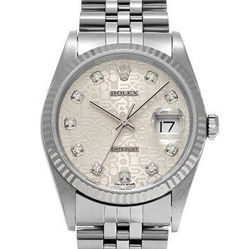 ロレックス デイトジャスト 16234G シルバーコンピュータ/ダイヤモンド メンズ 時計 【中古】【wristwatch】