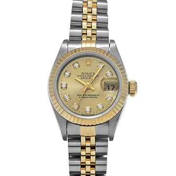 ロレックス デイトジャスト 69173G シャンパン/ダイヤモンド レディース 時計 【中古】【wristwatch】