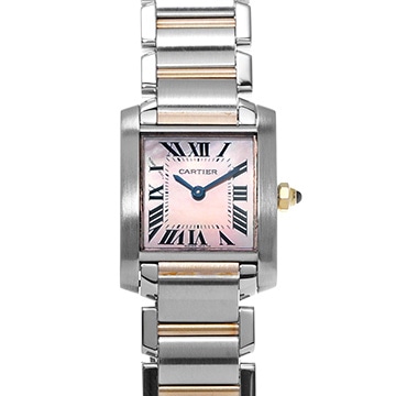 カルティエ タンクフランセーズ SM W51027Q4 ピンクシェル レディース 時計 【中古】【wristwatch】