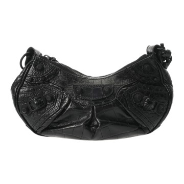 バレンシアガ LE　CAGOLE XS ブラック 671309 クロコダイル型押しレザー レディース バッグ 【中古】【bag】
