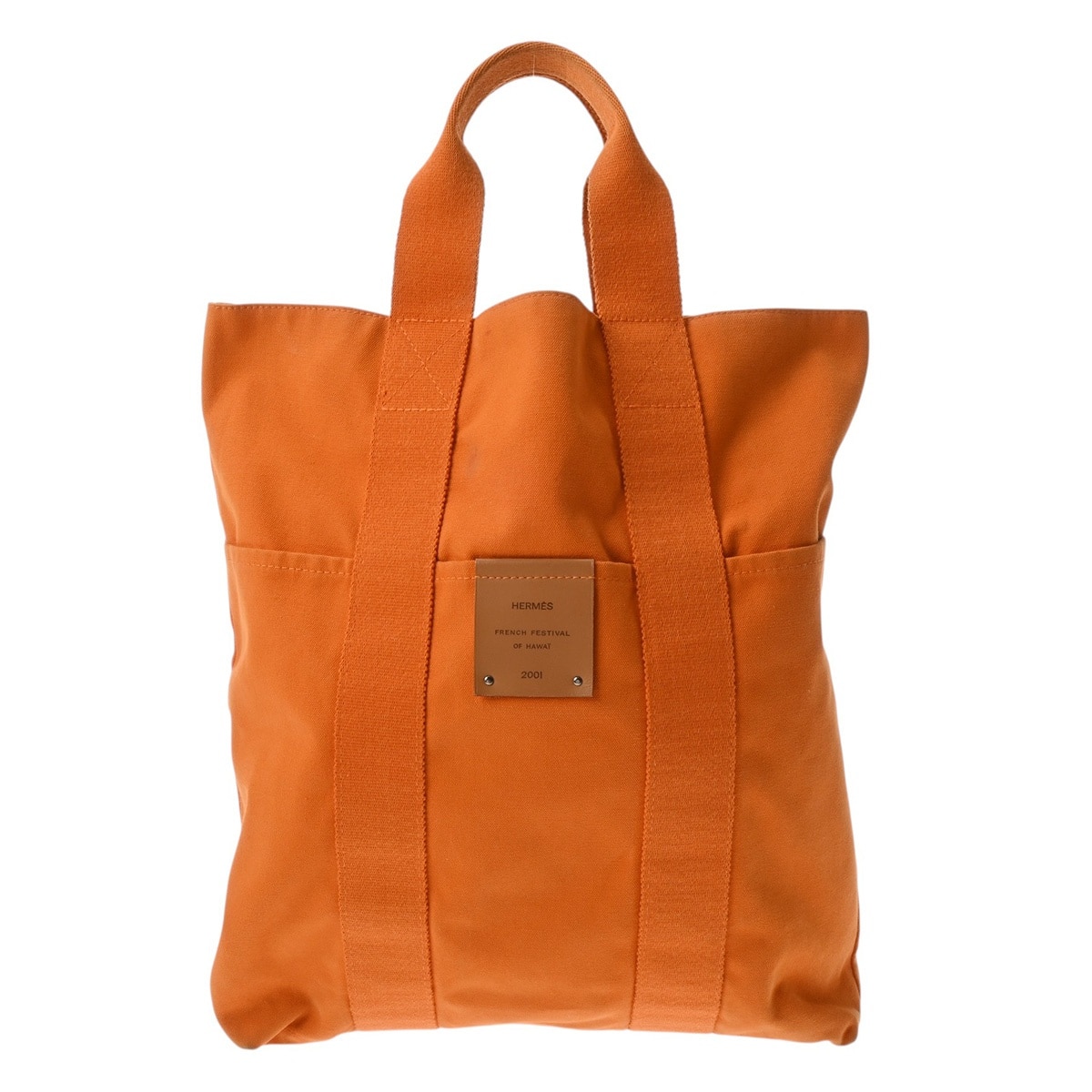 エルメス フールトゥ カバス オレンジ キャンバス レディース バッグ 【中古】【bag】