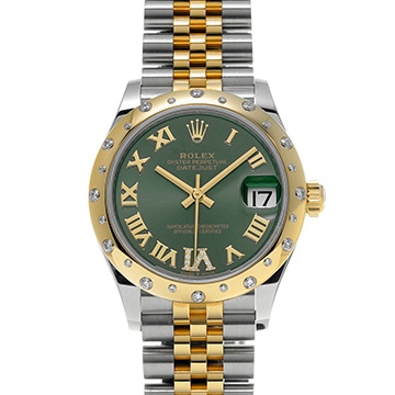 ロレックス デイトジャスト 31 278343RBR オリーブグリーン/ダイヤモンド ユニセックス 時計 【新品】【wristwatch】
