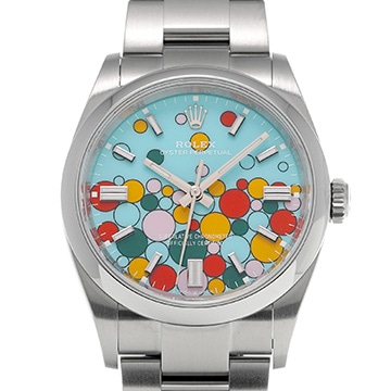 ロレックス オイスターパーペチュアル 36 126000 ターコイズブルー セレブレーションモチーフ メンズ 時計 【中古】【wristwatch】