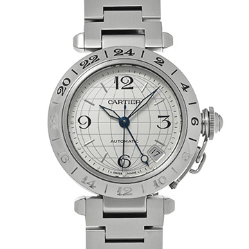 カルティエ パシャ C メリディアン GMT W31078M7 シルバー ユニセックス 時計 【中古】【wristwatch】