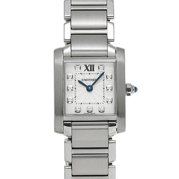 カルティエ タンク フランセーズ SM WE110006 シルバー/ダイヤモンド レディース 時計 【中古】【wristwatch】
