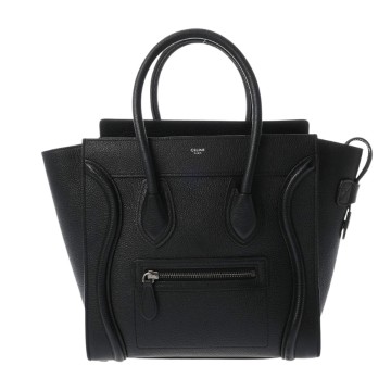 セリーヌ ラゲージ マイクロ ブラック 167793DRU.38NO ドラムドカーフ レディース バッグ 【中古】【bag】