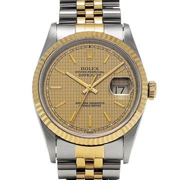 ロレックス デイトジャスト 16233 シャンパンハウンズトゥース メンズ 時計 【中古】【wristwatch】