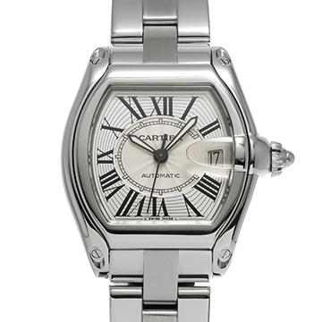 カルティエ ロードスター LM W62025V3  シルバー メンズ 時計 【中古】【wristwatch】