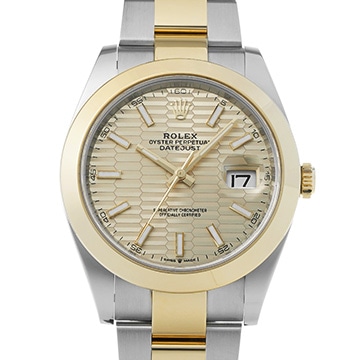 ロレックス デイトジャスト 41 126303 シャンパン フルーテッドモチーフ メンズ 時計 【中古】【wristwatch】