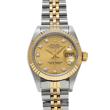 ロレックス デイトジャスト 69173G シャンパン/ダイヤモンド レディース 時計 【中古】【wristwatch】
