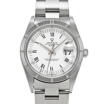 ロレックス オイスターパーペチュアル デイト 15210 ホワイト メンズ 時計 【中古】【wristwatch】
