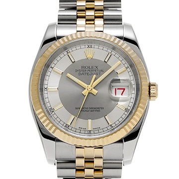 ロレックス デイトジャスト 116233 グレー/シルバー メンズ 時計 【中古】【wristwatch】