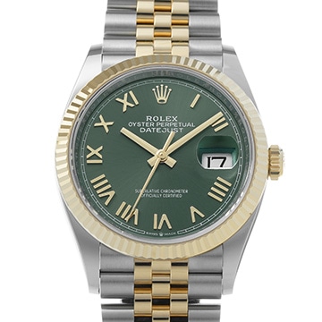 ロレックス デイトジャスト 36 126233 オリーブグリーン メンズ 時計 【新品】【wristwatch】