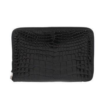 エルメス アザップ コンバイン ブラック アリゲーターリセ ユニセックス 財布 【中古】【purse】